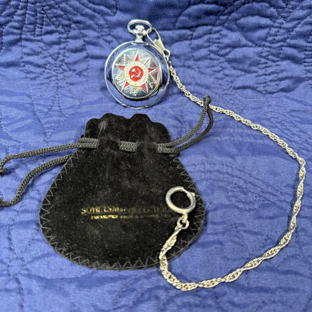 Molnija Soviet Pocket Watch Order of the Patriotic War 1941-1945 Mechanical